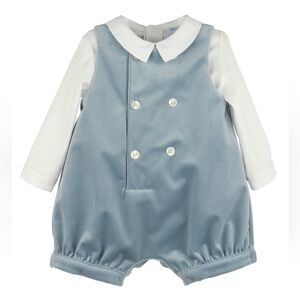 Luli & Me | Deluxe Velvet Boy Romper